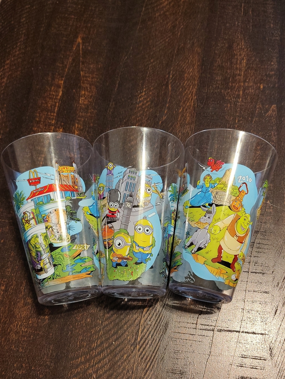 McDonald's 2024 Collector Clear Plastic Shrek Character Cup Set Of 3